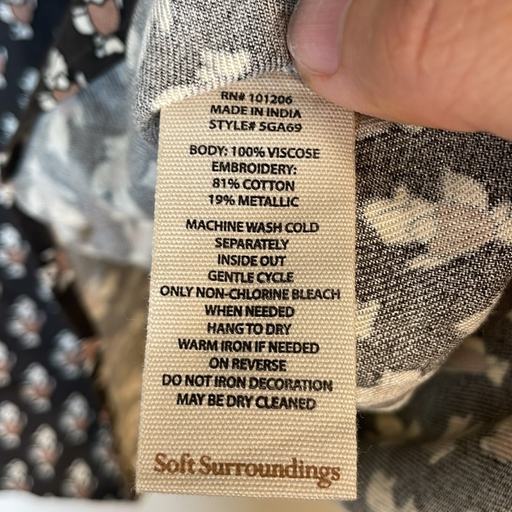 NEW! Soft Surroundings Jolene Blouse - Glitter Beaded & Embroidered. 2X. - Picture 11 of 14